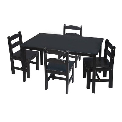 Gift Mark Kids' Rectangle Table with 4 Chairs Espresso