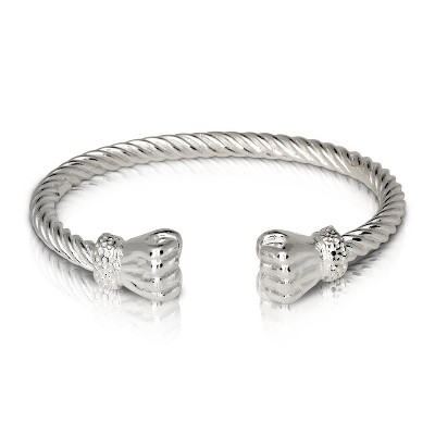 Better Jewelry, Fist Ends Coiled Rope West Indian Bangle .925 Sterling Silver,1 piece