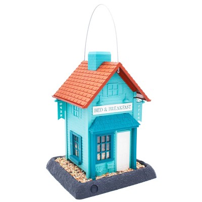 North States Bed and Breakfast Hopper Bird Feeder 14" Turquoise Blue