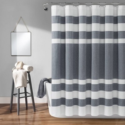 Cape Cod Stripe Yarn Dyed Cotton Shower Curtain - Lush Décor