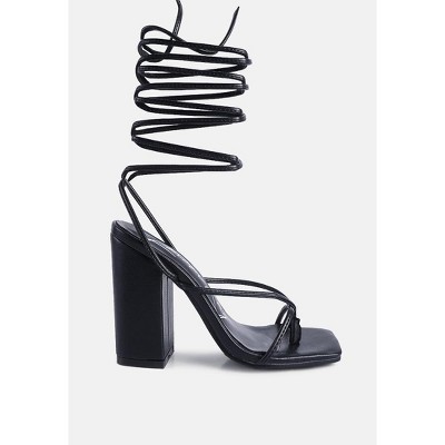Pole Dance Lace Up Block Heel Sandals Women