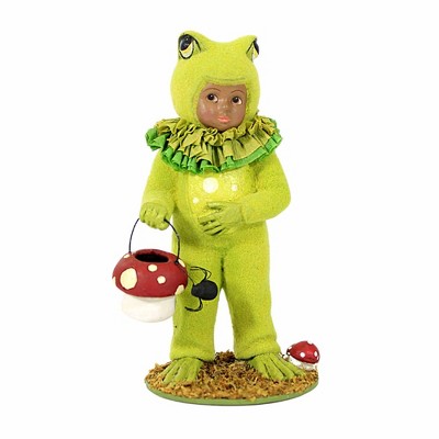 Bethany Lowe 5.25 In Dressed Up Dusty Frog Halloween Figurine , Lightweight Halloween Decor Halloween Trick Or Treating Mushroom (1PC)