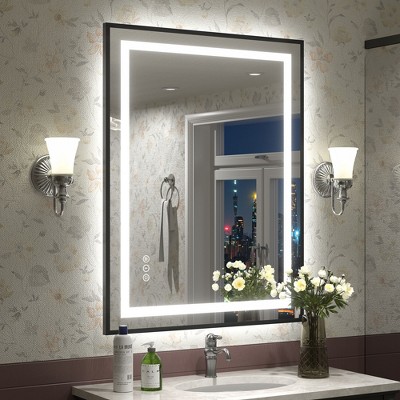 Apmir Super Bright Front & Back LED Lighted Anti-Fog Aluminum Alloy Framed Tempered Glass Bathroom/Vanity Mirror with ETL & 3-Year Warranty