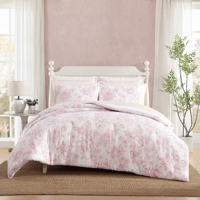 Laura Ashley Delphine Pink Twin Comforter Sham Set
