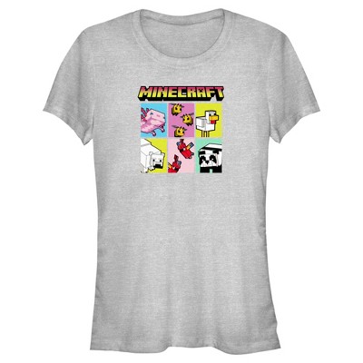 Juniors Womens Minecraft Animal Mobs Boxes T-Shirt