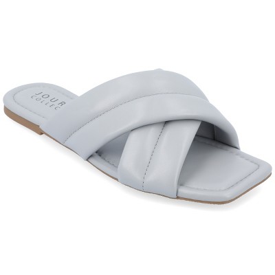 Journee Collection Women's Divyah Puff Strap Slide Sandals