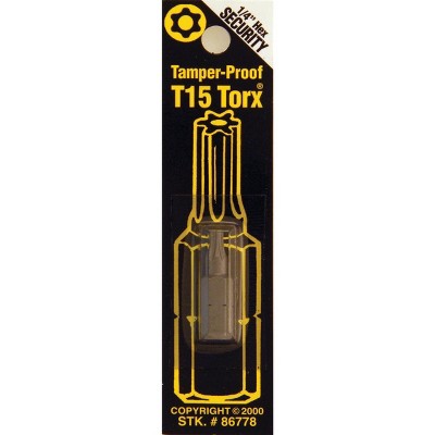 Best Way Tools  T15 Tamperproof Torx Security 1 In. 1/4 In. Hex Screwdriver Bit