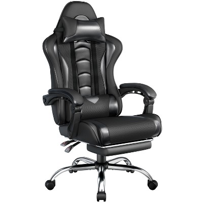 Yaheetech Adjustable Gaming Chair with Footrest and Lumbar Support