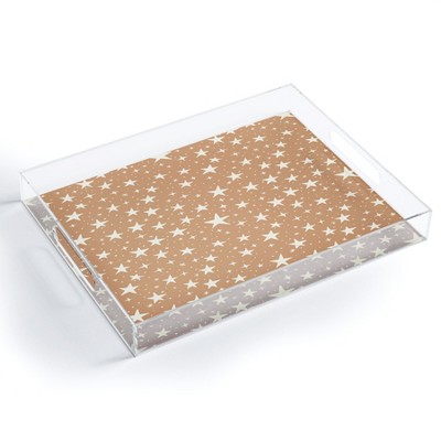 Avenie Stars In Neutral Acrylic Tray -Deny Designs