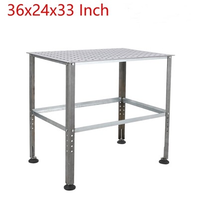 36" x 24" Welding Workbench With 5/8" Holes Steel Welding Table & Adjustable Beam