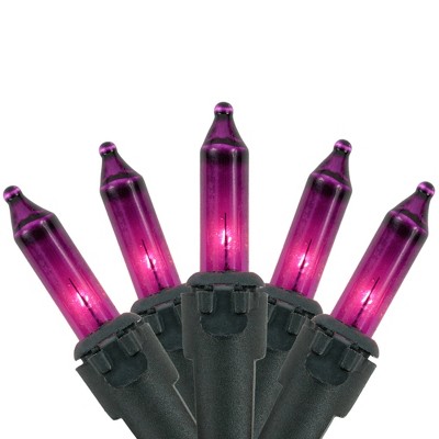 Northlight Mini Incandescent Christmas Lights - Purple - 10' Black Wire - 50ct