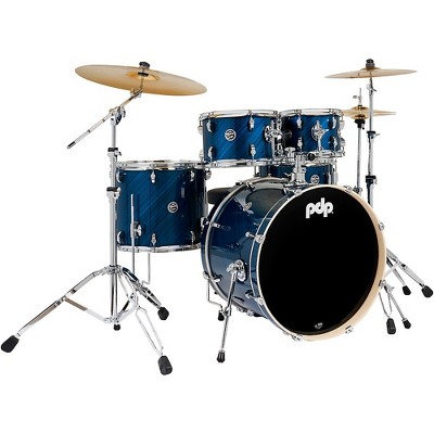 PDP by DW Mainstage 5-Piece Complete Drum Set With 22" Bass Drum & Paiste Cymbals Twisted Blue Steel