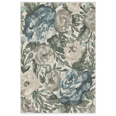 Ruggable Camellia Washable Floral Flatwoven Area Rug