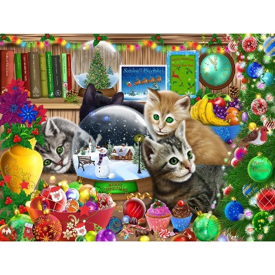 Sunsout Snow globe Kittens 300 pc Christmas Jigsaw Puzzle 39211