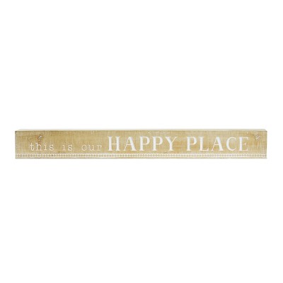 VIP Wood 36 in. Yellow Happy Place Sign