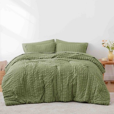 BAGOKIE 5/7 Pieces Seersucker Bed in a Bag Comforter Set