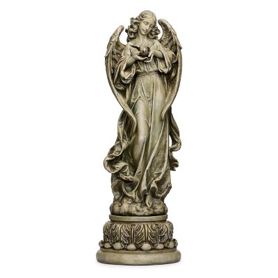Roman 46.75" Angel with Dove Resin Outdoor Garden Statue Gray