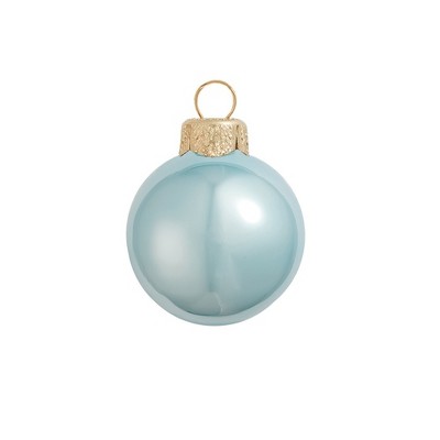 Northlight Mini Pearl Finish Glass Christmas Ball Ornaments - 1.5" (40mm) - Sky Blue - 40ct