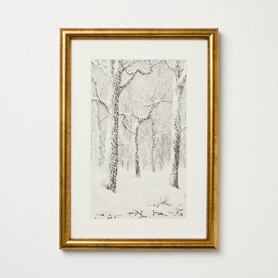 11"x14" Snowy Trees Framed Wall Art - Hearth & Hand™ with Magnolia