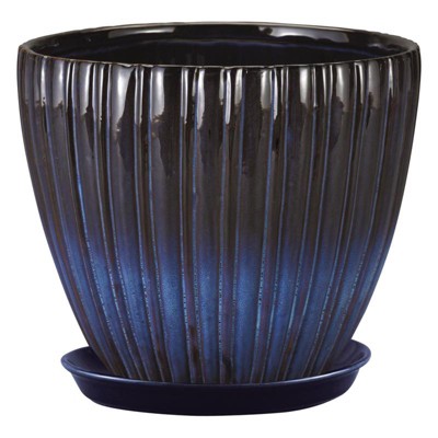 Border Concepts Ceramic Lady Jane Cup Planter - 6 in. - Rain Grey - Case of 8