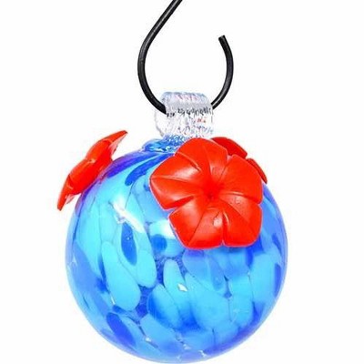 Gift Essentials 4" Blue Glass Hanging Hummingbird Feeders - Shades of Blue(8 Ounce)
