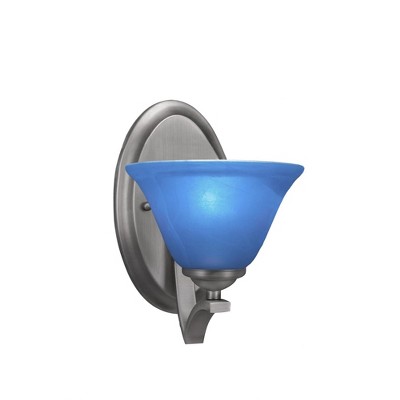 Toltec Lighting Zilo 1 - Light Sconce in  Graphite with 7" Blue Italian Shade