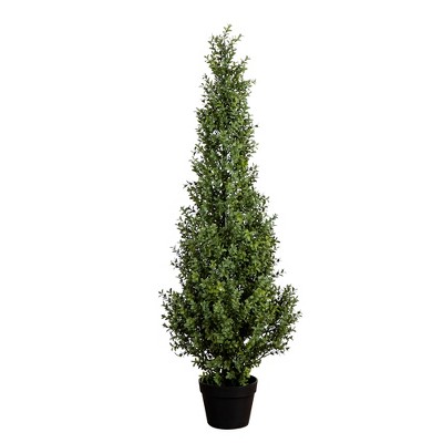 Nearly Natural 4-ft UV Resistant Artificial Boxwood Topiary Tree (Indoor/Outdoor)