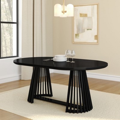 Plank+Beam 72" Lido Rectangular Dining Table, Solid Wood Minimalist Kitchen Table for 6