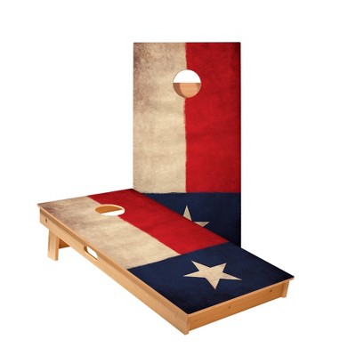 Skips Garage Vintage Texas Flag Longhorn Cornhole Boards - ACA Star Series
