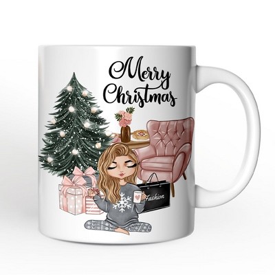 Glamorous Girl Christmas Mug, Fashionista Teenager Holiday Gift (Non-Custom Only)| OrnamentallyYou
