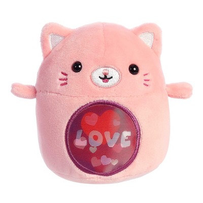 Aurora Mini Love Cat Lenticular Enchanting Stuffed Animal Pink 3.5"
