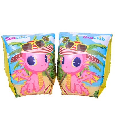 Pool Central 9" Inflatable Pink Dragon Swimming Arm Floats