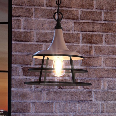 Urban Ambiance Luxury Urban Loft Pendant Light,  14.25"H x 12"W,  White, UHP3850