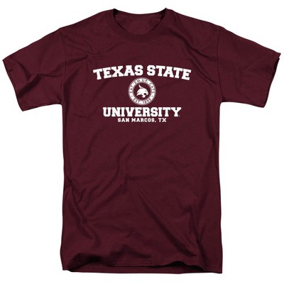 Men's Texas State University Official Circle Logo T-Shirt Maroon