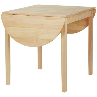 55" Solid Wood Kitchen Table, Drop Leaf Tables for Small Spaces, Folding Dining Table, Natural