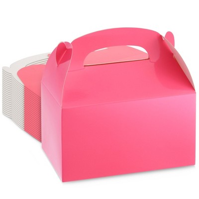 24 Pack Paper Gable Treat Boxes, Neon Party Favor Gift Box for Birthday, Wedding & Baby Shower, 6.2 x 3.5 in
