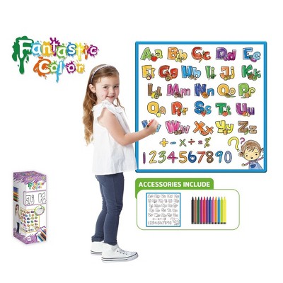 Zummy Kids Fantastic Washable Coloring Play Painting Mat with Washable Markers, 50CM * 50CM