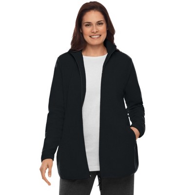 Woman Within Zip-Front Microfleece Jacket