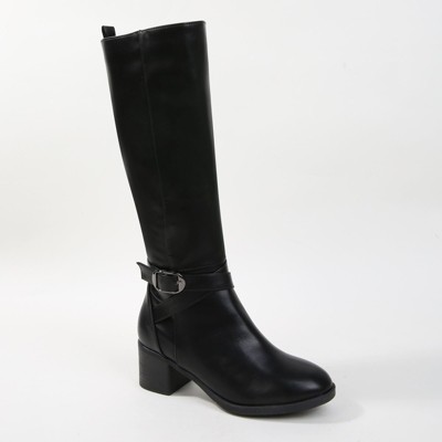 Berness Women's Prudencia Knee-High Riding Boots with Buckle Strap Detail
