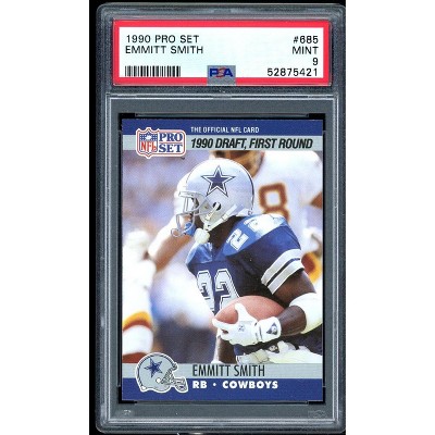 1990 Pro Set #685 EMMITT SMITH Dallas Cowboys Rookie Card PSA 9