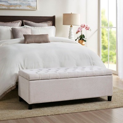 NicBex Ottoman with Storage Bench Storage Organizer Ottoman Tufted Top Soft Close Storage Bench for Entryway Bathroom Bedroom