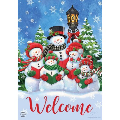 Briarwood Lane Garden Flag 12x18 For Outdoor Caroling Snowmen Christmas For Christmas Garden Flag Flags For Outside