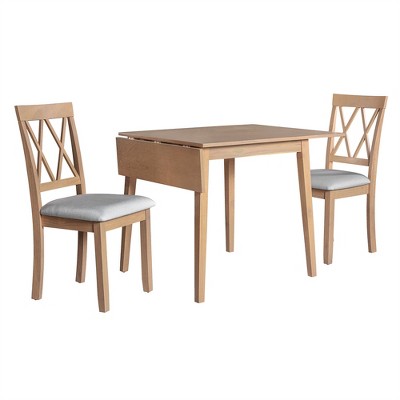 XINGHANZHENXUAN 5-Piece Foldable Dining Set, Extendable Drop-Leaf Table & 4 Upholstered Chairs for Small Spaces