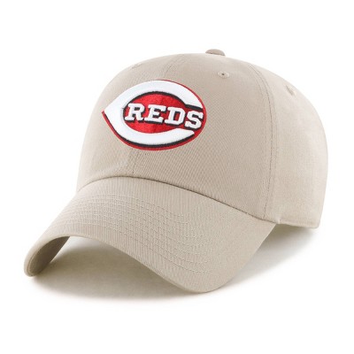 MLB Cincinnati Reds Khaki Clean Up Hat: Adjustable Cotton Baseball Cap