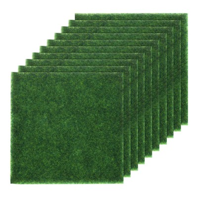 Unique Bargains Indoor Outdoor Artificial Realistic Fake Grass Mat Rug 6"x6"