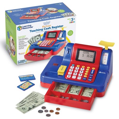 Learning Resources Teaching Cash Register: Educational Money Concepts, Plastic Toy Set with 73 Pieces
