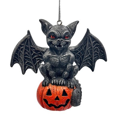 Gargoyle on a Pumpkin Ornament, Goth Halloween Themed Tree Decor| OrnamentallyYou