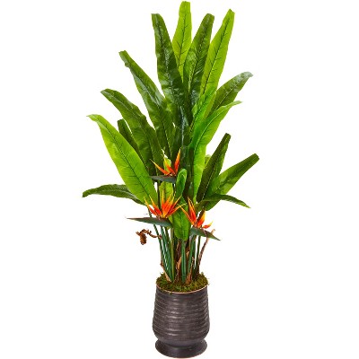 Nearly Natural 62-in Bird Of Paradise Artificial Plant in Decorative Planter