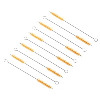 Unique Bargains Nylon Flexible Bendable Long Reusable Drinking Straw 10 Pcs