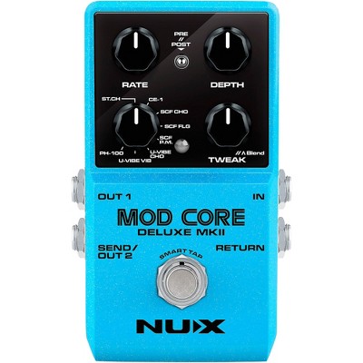 NUX Mod Core Deluxe MKII Modulation Effects Pedal | 8 Different Types of Modulation with 4-Waveform Intensity Controls, Blue